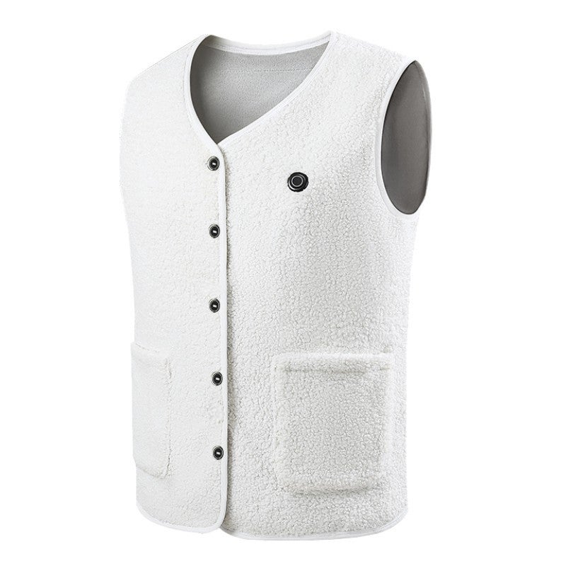 Popular Men'S V Neck Heating Vest Cotton Vest Electric Heating Vest Usb Powered Intelligent Constant Temperature Heating Cotton Coat - Image 1